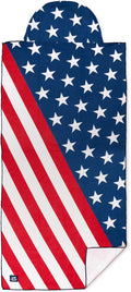Car Seat Towel Cover – Hooded Moisture-Wicking Microfiber Seat Protector – 30" x 60" – for Runners and Outdoor Enthusiasts – Patriotic