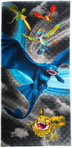 How to Train Your Dragon Toothless Kids Super Soft Cotton Bath/Pool/Beach Towel, 58 in x 28 in, (Offically Licensed Product) by