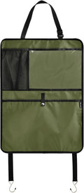 Seat Back Organizer Army Green Kick Mats Backseat Protector, Back of Seat Protector for Kids Feet Car Seat