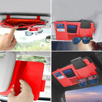 1 Pack Car Sun Visor Organizer, Sunglasses Holder for Car Sun Visor, Auto Interior Accessories Pocket Organizers Can Store for Sunglasses, Documents, Cards, Pen, Drivers License (Red)