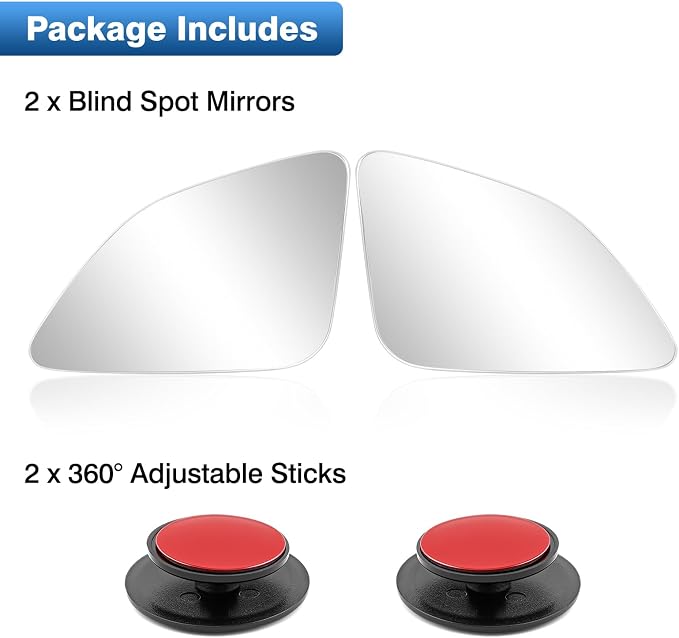 Blind Spot Mirror Compatible with Toyota Camry 2018-2025 Corolla 2019-2025 Prius 2016-2022, Custom Fitted Convex Stick On Rear View Mirror for Side Mirror Extended View, 2 Pack (Left & Right)