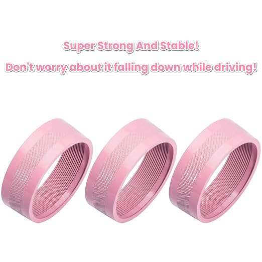 Audio Air Conditioning Button Cover Decoration Twist Switch Ring Trim for Jeep Wrangler JK JKU Patriot 2011-2018, Compass 11-16, Liberty 08-12, Dodge Challenger 08-14 Interior Accessories Pink 3PCS