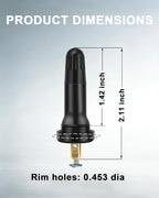 5 Pcs TPMS 20008 Rubber Valve Stems - Snap-in Replacement Valve Stems for TPMS Sensors, Fits 0.453" Rim Hole for Cars, Trucks, SUVs