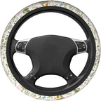 Flowers Colorful Floral Spring Steering Wheel Cover Car Accessories Cute for Women Girls Girly Universal 15 Inch Neoprene Auto Interior Decor Anti Slip Car Truck Protector