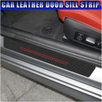 Car Door Sill Protector, Anti-Scratch Automotive Doors Threshold Strip Sticker, Waterproof Auto Door Entry Edge Guard, Carbon Fiber Decoration Trim Cover for Car, SUV, Truck (Red-4PCS)