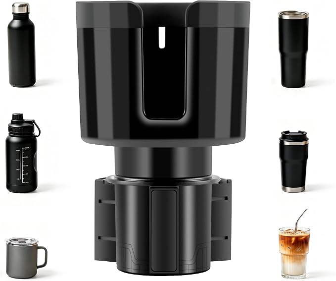 Car Cup Holder Expander with Adjustable Base, Large Bottles & Big Drinks Diameter in 3.2"-4.0" Car Interior Accessories Fit for Vehicles, RV's, Trucks