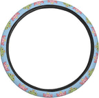 Cartoon Cute Frog with Crown Steering Wheel Covers Anti-Slip Elasticity Car Accessories Steering Wheel Protector Universal 15 Inch for Cars SUV Vehicle Truck