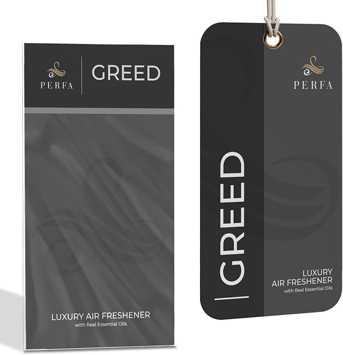 3PCS Greed Disposable Air Fresheners for Men | Long Lasting Car Air Freshener with Greed Fragrance | Lasts for 2 Weeks | Strong Car Perfume with Odor Eliminating Technology | by