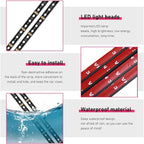 Car LED Strip Light, 24 LEDs RGB Neon Interior Atmosphere Lights, 12V Under Dash Ambient Night Light, Cigarette Lighter Auto Interior Decorative Lamp, Car Accessories (Red)
