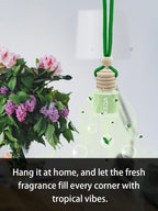 Ikeda Car Air Freshener: Hanging Car Smell Air Freshener | 10ml Hanging Car Perfume | Long Lasting Fragrance | Strong Scents Diffuser for Auto Home (Green tea|Circular)