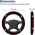 White Mask Horror Steering Wheel Cover, Non Slip Polyester Car Wheel Protector for Car SUV Truck, Universal 15 Inch