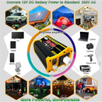 High-Power 4000W DC to AC Power Inverter – 12V to 110V/220V Converter with Dual USB Ports, Universal AC Outlet, LED Display for Cars, Trucks, RVs, and Home Backup (Yellow, 220V)