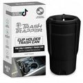Car Trash Can Cup Holder | Mini Car Trash Can | Fits in Most Doors | 5.1" x 2.9" | Traps More & Empties Less, Patent-Pending Compaction, Holds Weeks of Small Garbage, Black/Grey