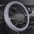 Car Steering Wheel Cover,14.5-15 Inch Gray Faux Suede Universal Memory Foam Auto Steering Wheel Covers Breathable Anti-Slip Odorless Steering Wheels Accessories for Men Women