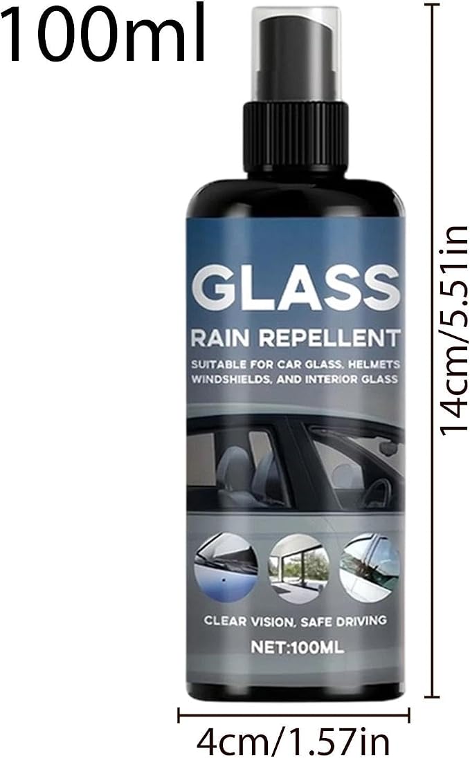 Window Cleaner Spray - 100ml Anti Fog Hydrophobic Streak-Free Shine - Window Cleaning Spray | For Mirror Windshield SUV RV Vehicle Against Rain Snow Ice