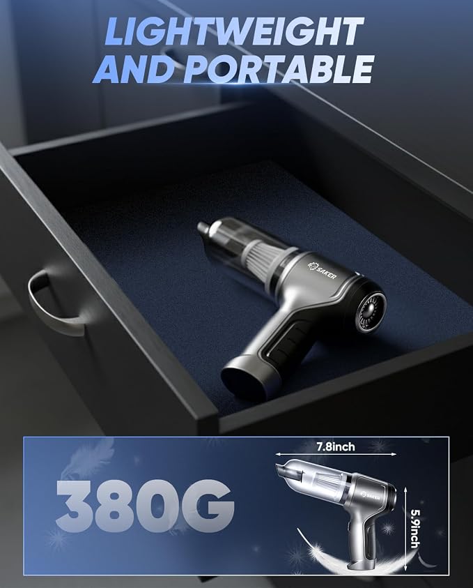 Car Vacuum Portable Cordless Handheld Car Vacuum 15000PA High Power with Brushless Motor and Blower for Cars,Office,Home Cleaning HL107B