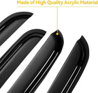 Window Rain Guards for 2007-2013 Chevy Silverado/GMC Sierra 1500/Avalanche, 07-14 Silverado/Sierra 2500HD 3500 HD/Suburban/Yukon XL Window Visors Vent Guard Shade Deflector Crew Cab