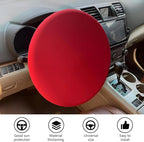 Zpana Car Steering Wheel Sun Shade Cover, Anti Heat Vehicle Steering Wheel Sunshade Shield, Automotive Interior Wheel Sun Block Protector Accessories, Universal for SUV, Sedan, Truck (Red)