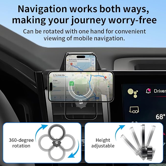 Car Magnetic Phone Mount for Chevrolet Chevy Silverado 1500 2022 2023 2024 2025 2026 and 2500HD 3500HD 2024-2026 [NOT Fit Work Truck.Custom] Auto Accessories Best Cellphone Holder Screen Stand