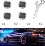 Wevdn 4 PCS Car Tire Wheel Lights, Colorful Solar LED Tire Valve Cap Lamp with Motion Sensor, Waterproof Flash Valve Stem Caps Lights for Cars, Truck, Bicycles, Motorcycles (4 PCS)