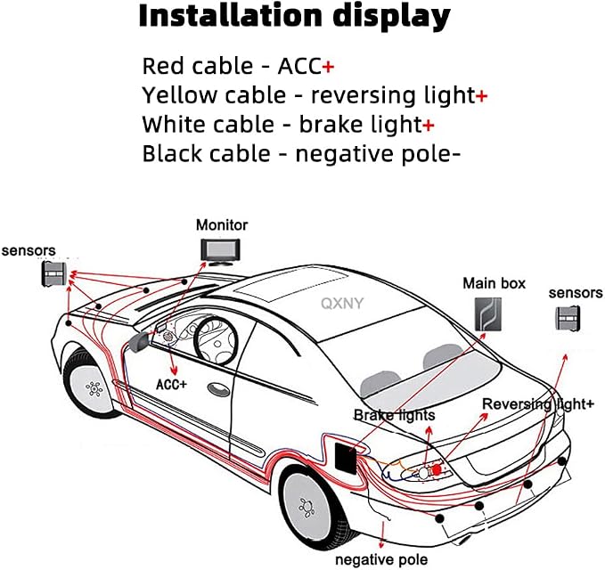 Car Parking Sensors Kit Reverse Radar parktronic System Auto Electronics Vehicle Back Assistant Reverse 8 Sensor (Grey)