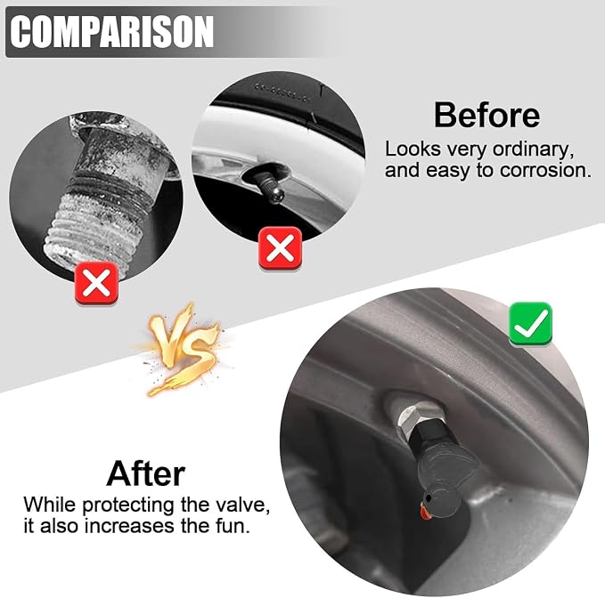 Prank Glow in The Dark Valve Stem Caps Prank, Glow in The Dark Car Tire Caps, Little Buddy Valve Cap, Glowing Tire Valve Cap, Luminous Tire Valve Stem 4 Pack (Black Glow in the Dark Duck)