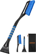 27" Snow Brush and Ice Scrapers for Car Windshield, Detachable Snow Scrapers with Ergonomic Foam Grip for Cars, Trucks, SUVs (Heavy Duty ABS, PVC Brush, Blue)