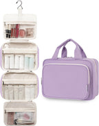 Travel Toiletry Bag for Women Large Hanging Makeup Bag Organizer Toiletries Bag for Full Size Essentials Accessories Cosmetics (Purple (Large))