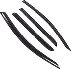 WD2-784 Dark Smoke 4 Pcs Set Window Visor (Outside Mount) Deflector Rain Guard Compatible with 2013-2016 Chevrolet Colorado Crew Cab