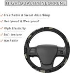 Car accessories Compatible with US Army Steering Wheel Cover 14-15 Inch, Non-Slip Stretchable Design for Easy Installation, Comfort Grip(TZ-JD-FXPT-6)