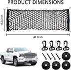 Car Rear Cargo Net with Good Elasticity&Tensile Strength Trunk Net Organizer for SUV Truck,Ideal Car Net Keeps Overlanding Accessories (L 43.3' x15.74'')
