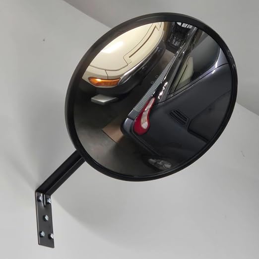 12 inch Acrylic Convex Mirror, Adjustable Wide Angle View Indoor Security Mirror, Corner Security Blind Spot for Warehouse, Office, Parking Garage and Traffic Safety