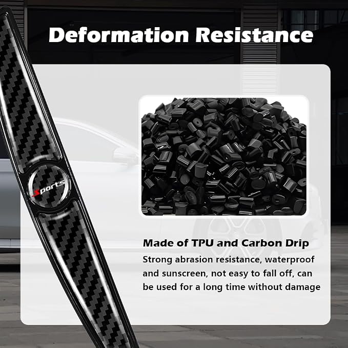 4PCS Carbon Fiber Car Door Protector Edge Guards,Thicker Door Guard for Cars Provides Impact and Anti-Scratch Protection,Universal Self-Adhesive Doors Protectors for Vehicles (Sport)
