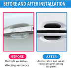 4Pcs Reflective Car Door Handle Bowl Sticker, Car Door Handle Protective Sticker Anti-Scratch (Black, 8Pcs)