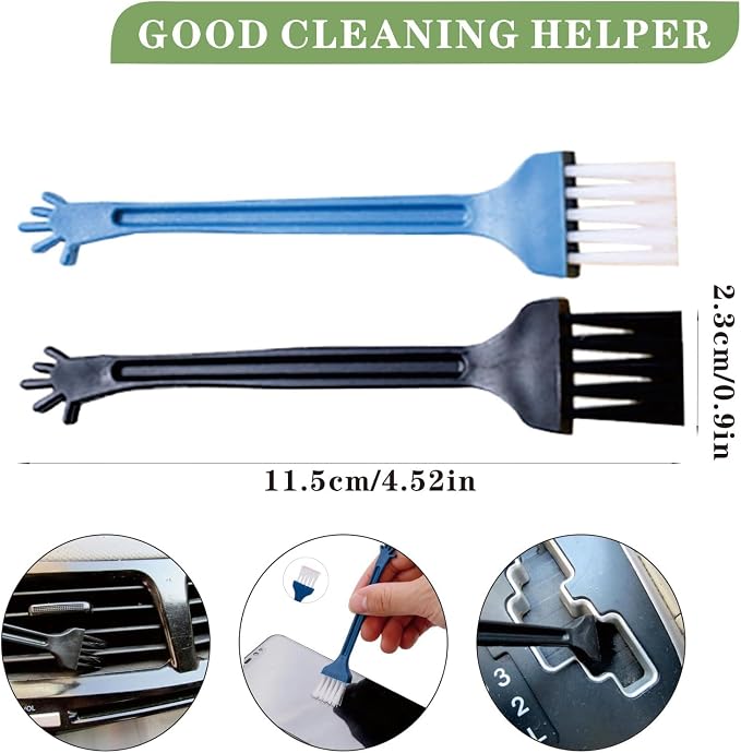 10pcs Car Windshield Cleaning Tool, Windshield Cleaner with 5 Washable and Reusable Microfiber Pads and Extendable Handle, for Auto Glass Wiper (Green（10pcs）)