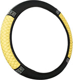 Bling Car Steering Wheel Cover, 15 Inch Rhinestones Soft Leather Elastic Steering Wheel Protector, Sparkly Crystal Diamond for Women, Car Interior Accessories for Most Cars (Yellow)