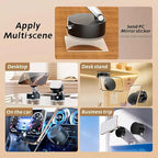 Foldable Magnetic Vacuum Phone Holder, 360° Electric Suction Car Mount, Double-Sided Swivel Stand for Car, Mirror, Gym, Kitchen, Hands-Free Portable Phone Holder (Wihte)