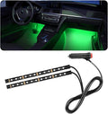 Car LED Strip Light, 24 LED RGB Auto Under Dash Interior Atmosphere Lights, Cigarette Lighter Decorative Lamp Ambient Night Light, Universal Lighting Kit Car Accessories (Green)