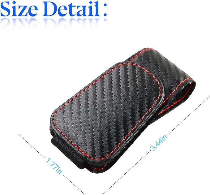 Sunglasses Holder for Car Sun Visor, 2 PCS Magnetic Leather Eyeglass Hanger, Sun Glasses Mount Clip on Visors, Ticket Card Cash Organizer, Auto Interior Accessories (Carbon Fiber)