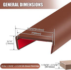 Rubber Edge Trim, Flexible Self Adhesive U Shaped Peel and Stick Edge Banding, 2"(50.8mm) U Channel Edge Protector, Edge Guards for Woods, Furniture, 20Ft, Brown Color