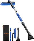 47.2" Ice Scrapers for Car Windshield and Extendable Snow Scraper with Foam Grip and 360° Pivoting Brush Head for Christmas Car Auto Truck SUV(Blue)