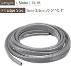 U Channel Edge Trim, 13.1ft Length Rubber Guard Seal Strip Edge Protector Fit for 1-2.5mm Edge, (15/64" W x 25/64" H) Gray