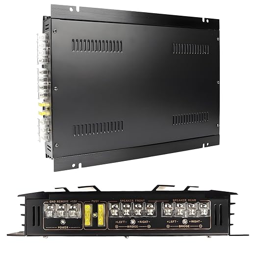 Car Power Amplifier 4-Channel Slim Stereo Car Audio Amplifier Amp 12V (4 Channel - 13.39 inch)
