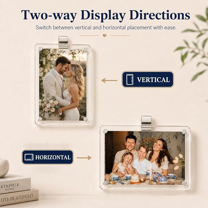 Gift for Boyfriend Husband Girlfriend Dad Car Decorations Interior Picture Holder, Car Visor Photo Clip Magnetic Frame Father's Day Personalized Photo Gifts Cute Car Decor Accessories 3.5 x 2.4 inch (2 PCS)