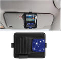 Bling Car Sun Visor Organizer, Multi Pocket Crystal Rhinestone Vehicle Sunshade Card Sleeve Storage Pouch with Pen Sunglass Holder, Auto Interior Visor Organizer Pouch, Universal Fit (Blue)