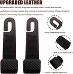 2PCS Car Seat Headrest Hooks, Purse Hook for Car, Automotive Headrest Handbags Holder, Auto Accessories Leather Seatback Organizer Hanger for Hanging Purses Bags Coats (Carbon Fiber, 2PCS)