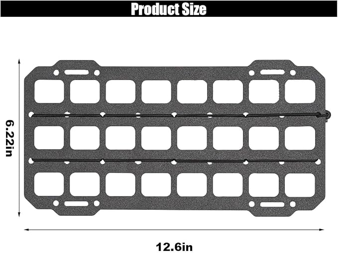Vehicle Rigid MOLLE Panel, Tactical Gear Car Sun Visor Organizer, EDC Pouch Tool Holster, Storage Holder Visor for Truck Equipment Mount Plate Modular Storage Shelf (Visor Panel)