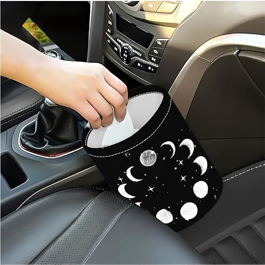 Portable Reusable Waterproof Car Trash Bin, Sun and Moon | Multipurpose Vehicle Organizer, Road Trip Essentials