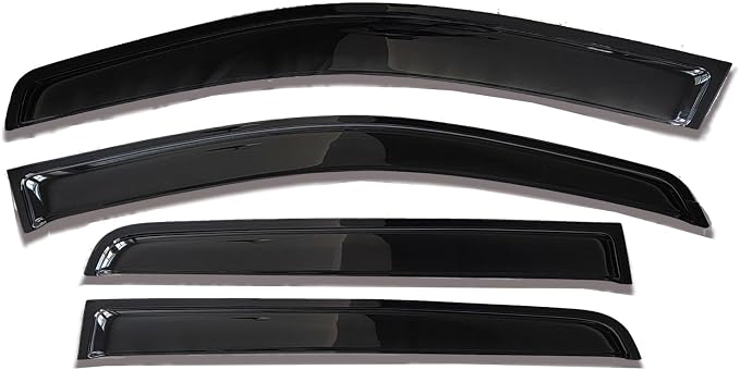 Side Window Visors rain Guards Vent Deflectors Compatible with Ford Ranger SuperCrew 2019-2024, Vent Deflector Window Rain Guard Sun Shade Visors, Car Accessories 4PCS 2019 2020 2021 2022 2023