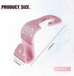 4PCS Bling Car Seat Headrest Hook, Crystal Rhinestone Backseat Hanger Organizer for Purse Handbag Umbrella, Shiny Auto Interior Seat Back Storage Holder Hook, Universal Fit (Pink2)